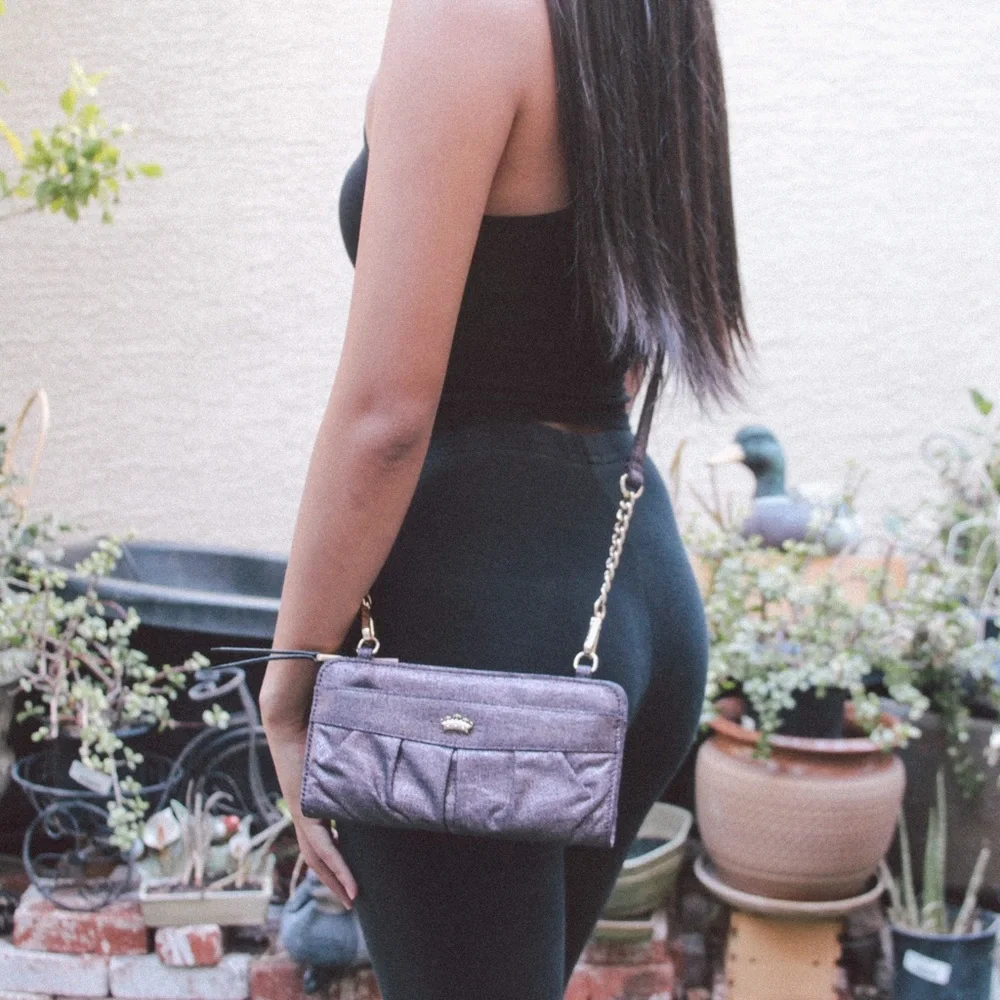 Juicy Couture Metallic Denim Crossbody Wallet